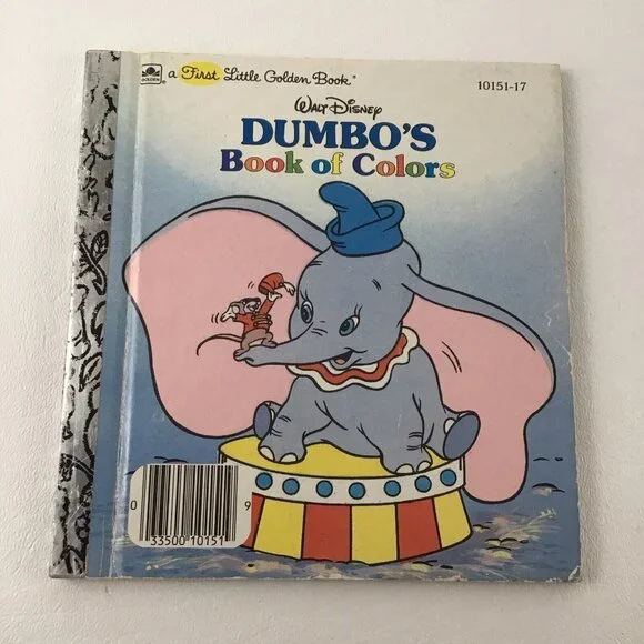 First Little Golden Book Disney Dumbo's Book Of Colors Vintage 1988 Storybook - Picture 1 of 7
